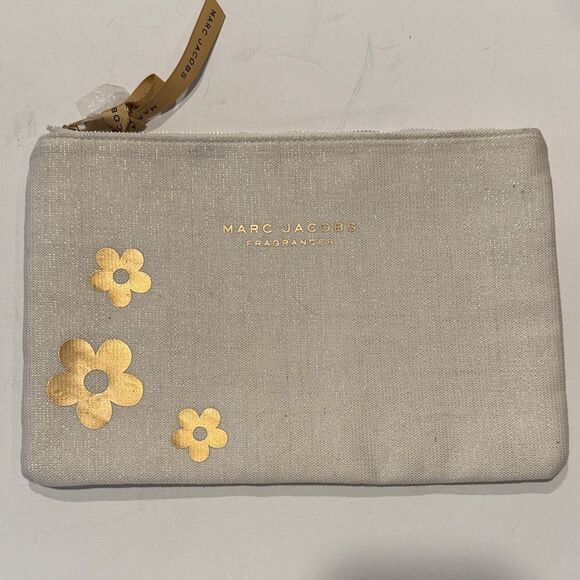 Marc Jacobs Handbags - Marc Jacobs Cream Pouch with Gold Floral Design